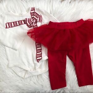 HOST PICK! Gymboree Bow Onesie & Red Tutu Leggings